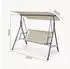 en.casa 'Satten' 3-Sitzer mit Sonnendach Stahlgestell 173 x 119 x 153 cm Grau / Beige