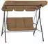 HinHocker Hollywoodschaukel 3-Sitzer mit Sonnendach, Braun, bis 250kg belastbar