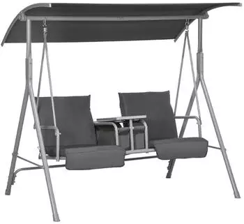 Outsunny Hollywoodschaukel, 2-Sitzer 175x110x165 cm schwarz