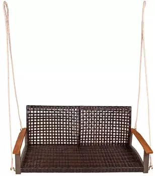 Deluke Garten-H&auml;ngebank Braun Holz 64x53x131 cm Gartenm&ouml;bel Gartenb&auml;nke