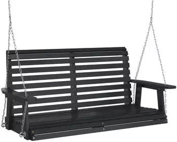vidaXL Mit Metallketten Schwarz Massivholz Tanne