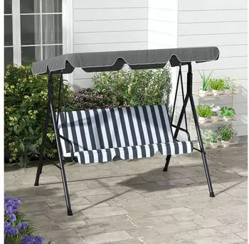 Outsunny Grau Wei&szlig; Metall 110x153x172 cm Gartenm&ouml;bel