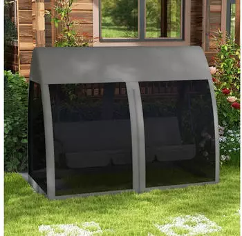 Outsunny Grau Metall 140x197x240 cm Gartenm&ouml;bel