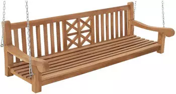 Deluke Schaukelbank Teak Holz 200x61x70 cm Gartenm&ouml;bel