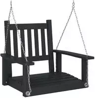 vidaXL Garten-H&auml;ngestuhl mit Metallketten Schwarz Massivholz Tanne