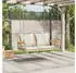 furnicato Gartenbank Hängebank mit Kissen Beige 109x62x40 cm Poly Rattan