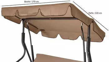 DEGAMO Hollywoodschaukelersatzdach FLORIDA (1-tlg) 170x110cm cremefarben mit braunen Kedern