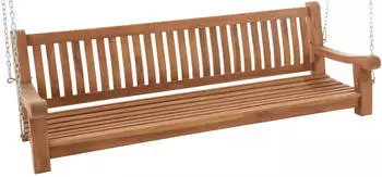 Deluke Schaukelbank Teak Holz 200x62x70 cm Gartenm&ouml;bel