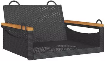 vidaXL H&auml;ngesessel Schwarz 63x62x40 cm Poly Rattan