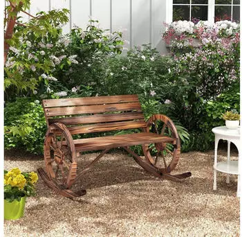 Outsunny Schaukelbank Holz 88x74x105 cm Dunkelbraun 84G-430V00TN