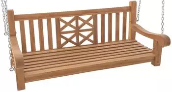 Deluke Schaukelbank Teak Holz 150x61x70 cm Gartenm&ouml;bel