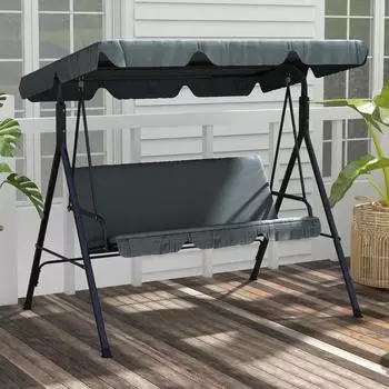 Outsunny Grau Metall 110x153x172 cm Gartenmöbel