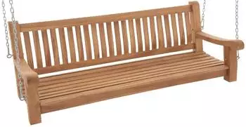Deluke Schaukelbank Teak Holz 180x62x70 cm Gartenm&ouml;bel