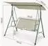 en.casa 'Satten' 3-Sitzer mit Sonnendach Stahlgestell 173 x 119 x 153 cm Hellgrün / Beige
