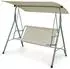 en.casa 'Satten' 3-Sitzer mit Sonnendach Stahlgestell 173 x 119 x 153 cm Hellgrün / Beige