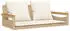 furnicato Hängebank mit Kissen 109x62x40 cm Poly Rattan Beige