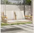 furnicato Hängebank mit Kissen 109x62x40 cm Poly Rattan Beige