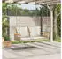 furnicato Hängebank mit Kissen 109x62x40 cm Poly Rattan Beige