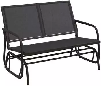 vidaXL Garten-Schaukelbank Schwarz 120,5x76x86,5cm Textilen & Stahl (1629628)