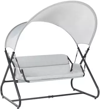 Beliani Hellgrau Metall 168x187x113 cm Gartenm&ouml;bel