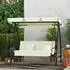 Outsunny 2 in 1 Hollywoodschaukel mit Liegefunktion 200 x 125 x 170 cm Cremeweiß