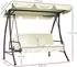 Outsunny 2 in 1 Hollywoodschaukel mit Liegefunktion 200 x 125 x 170 cm Cremeweiß