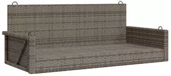 furnicato H&auml;ngebank 119x56x48 cm Poly Rattan Grau