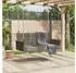 furnicato Hängebank 119x56x48 cm Poly Rattan Grau