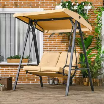 Outsunny Beige Metall 106x174x138 cm Gartenm&ouml;bel