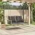 vidaXL Gartenbank Hängebank mit Kissen Grau 109x62x40 cm Poly Rattan (1-St)