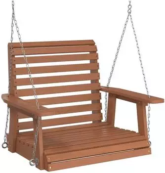 vidaXL Garten-h&auml;ngestuhl Mit Metallketten Braun Massivholz Tanne
