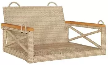 vidaXL H&auml;ngesessel Beige 63x62x40 cm Poly Rattan