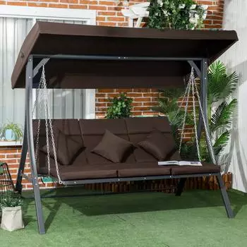 Outsunny Braun Metall 118x168x198 cm Gartenm&ouml;bel