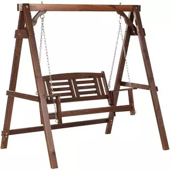 Beliani Dunkelbraun Holz 159x169x117 cm Gartenm&ouml;bel