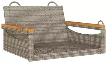 vidaXL H&auml;ngesessel Grau 63x62x40 cm Poly Rattan