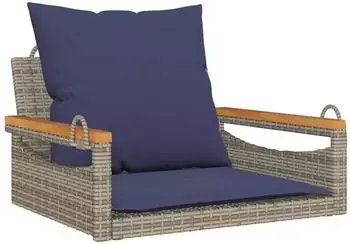 vidaXL H&auml;ngesessel mit Kissen Polyrattan Grau 63x62x40cm (368168)