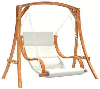 vidaXL mit Auflage Massivholz Fichte mit Teak-Finish