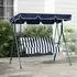 Outsunny Hollywoodschaukel 3-Sitzer mit verstellbarem Dach Schwingbank 1 tlg. Gartenschaukel bis 240 kg belastbar für Garten Balkon Mesh Blau