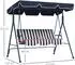 Outsunny Hollywoodschaukel 3-Sitzer mit verstellbarem Dach Schwingbank 1 tlg. Gartenschaukel bis 240 kg belastbar für Garten Balkon Mesh Blau