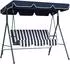 Outsunny Hollywoodschaukel 3-Sitzer mit verstellbarem Dach Schwingbank 1 tlg. Gartenschaukel bis 240 kg belastbar für Garten Balkon Mesh Blau