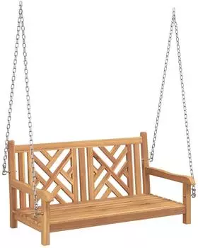 vidaXL Gartenschaukelbank Massivholz Teak 114x60x64cm