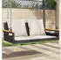 furnicato Hängebank mit Kissen 109x62x40 cm Poly Rattan Schwarz