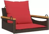 vidaXL H&auml;ngesessel mit Kissen Braun 63x62x40 cm Poly Rattan