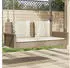 furnicato Hängebank mit Kissen 119x56x48 cm Poly Rattan Beige