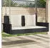 furnicato Hängebank mit Kissen 119x56x48 cm Poly Rattan Schwarz