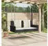 furnicato Hängebank mit Kissen 119x56x48 cm Poly Rattan Schwarz