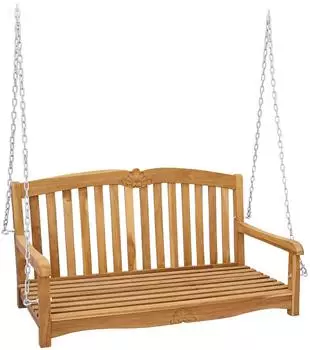 vidaXL Schaukelbank Teak massiv 114x60x60,5cm (42030025)