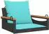 vidaXL Schaukelstuhl mit Kissen Poly Rattan schwarz 63x62x40cm (368169)
