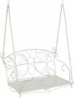 vidaXL Schaukelbank Stahl 105,5 x 61 x 56 cm Antik Wei&szlig;