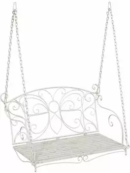 vidaXL Schaukelbank Stahl antik-wei&szlig;, 105,5x61x56cm (42038697)
